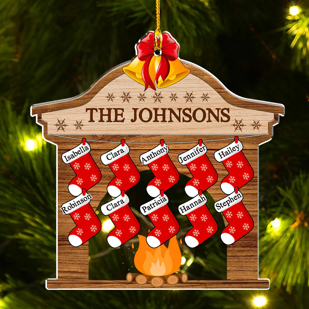 Christmas Fireplace - Personalized Custom Acrylic Ornament - Image 4