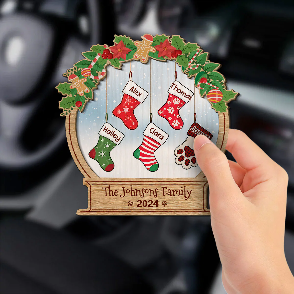 Christmas Funny Stockings - Personalized Custom Car Visor Clip - Image 3