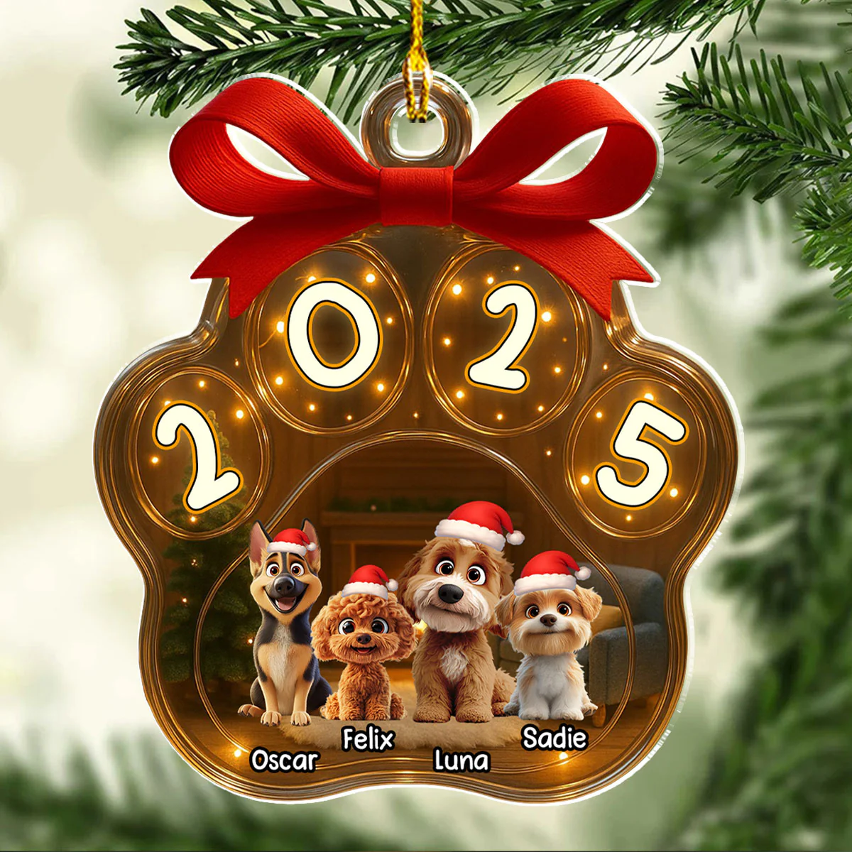 Christmas Gift - Personalized Custom 3D Inflated Effect Acrylic Ornament - Image 3