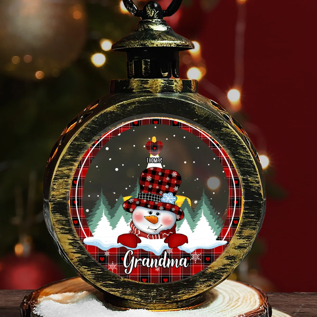 Christmas Grandparents - Personalized Custom Christmas Lantern - Image 6