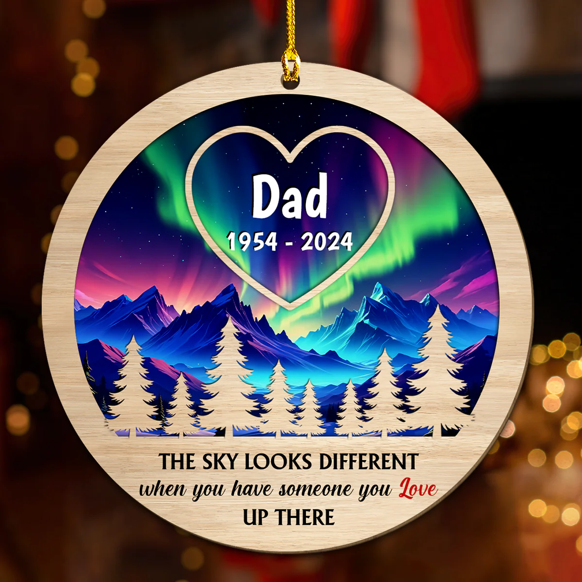 Christmas In Heaven - Personalized Custom Wood Ornament - Image 2