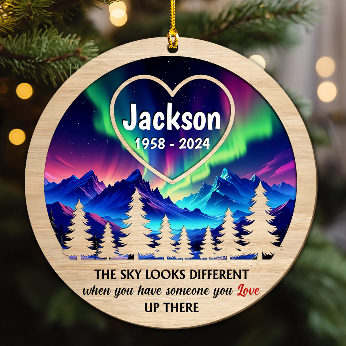Christmas In Heaven - Personalized Custom Wood Ornament - Image 3