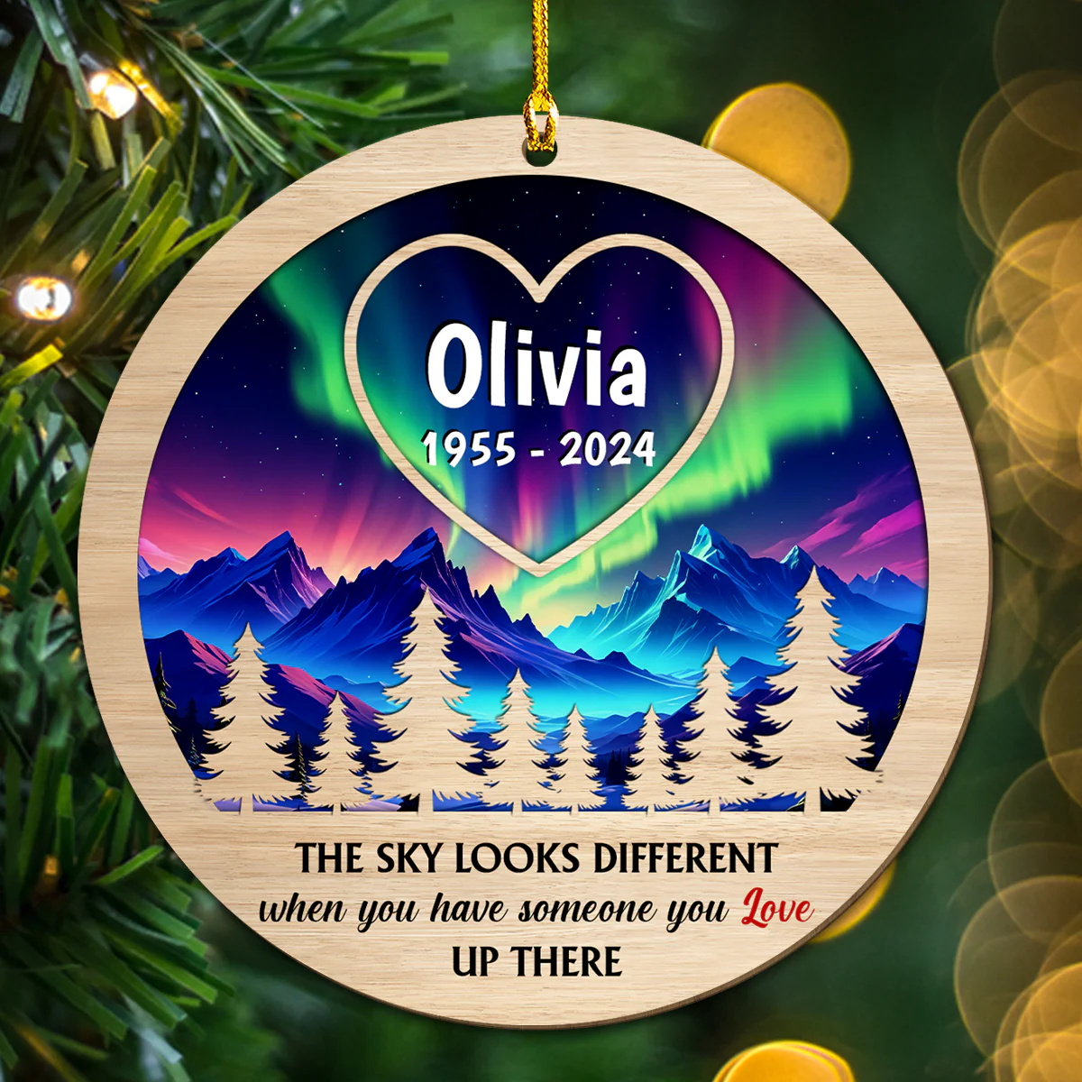 Christmas In Heaven - Personalized Custom Wood Ornament - Image 4