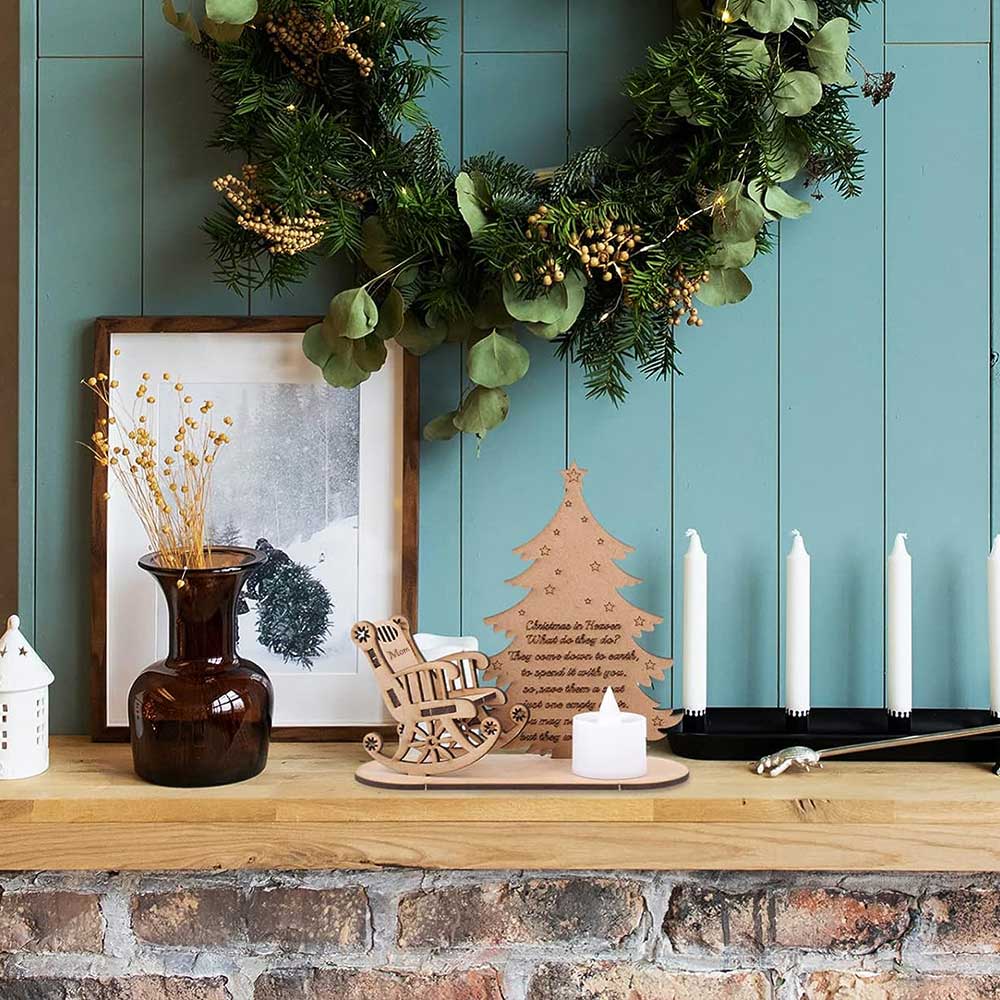 Christmas In Heaven With Chair - Personalized Custom Candle Holder - Image 4