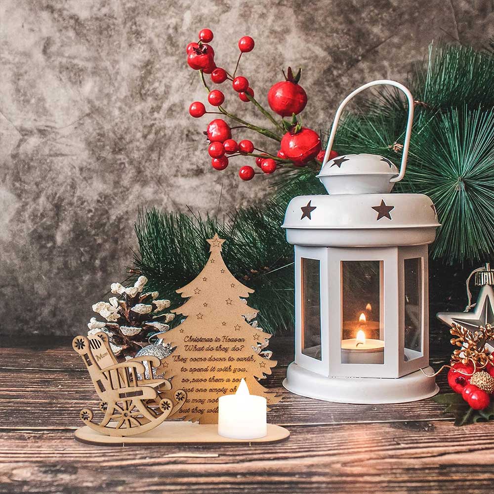 Christmas In Heaven With Chair - Personalized Custom Candle Holder - Image 5