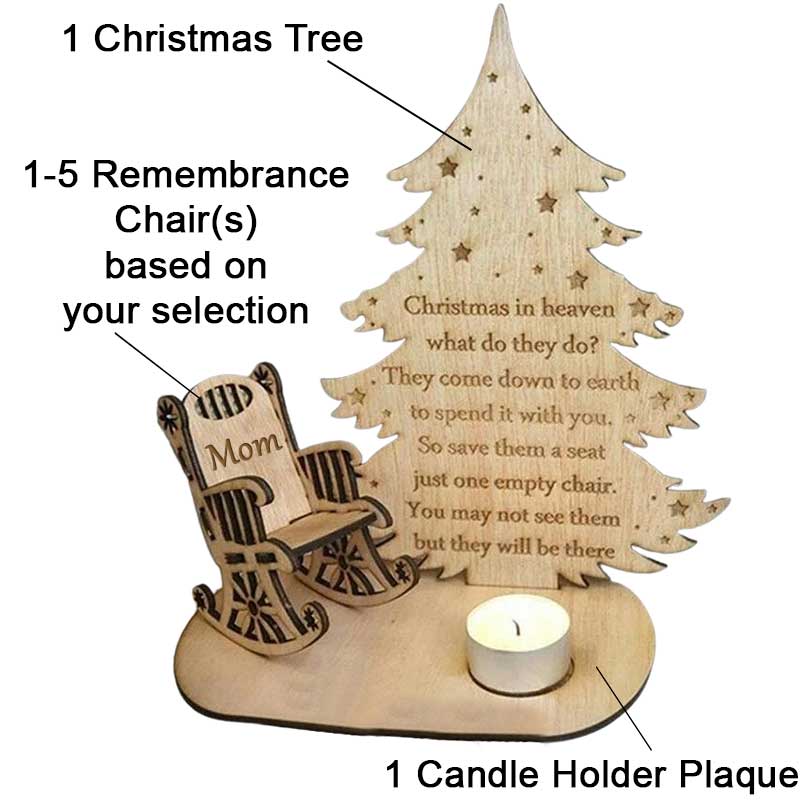 Christmas In Heaven With Chair - Personalized Custom Candle Holder - Image 6