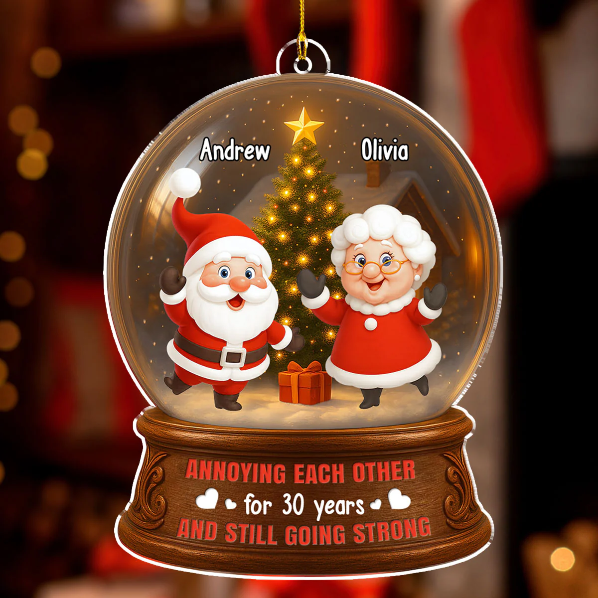Christmas Is Coming To Town - Personalized Custom 3D Effect Acrylic Ornament - Image 2