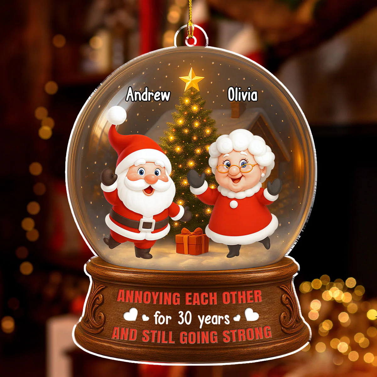 Christmas Is Coming To Town - Personalized Custom 3D Effect Acrylic Ornament - Image 3