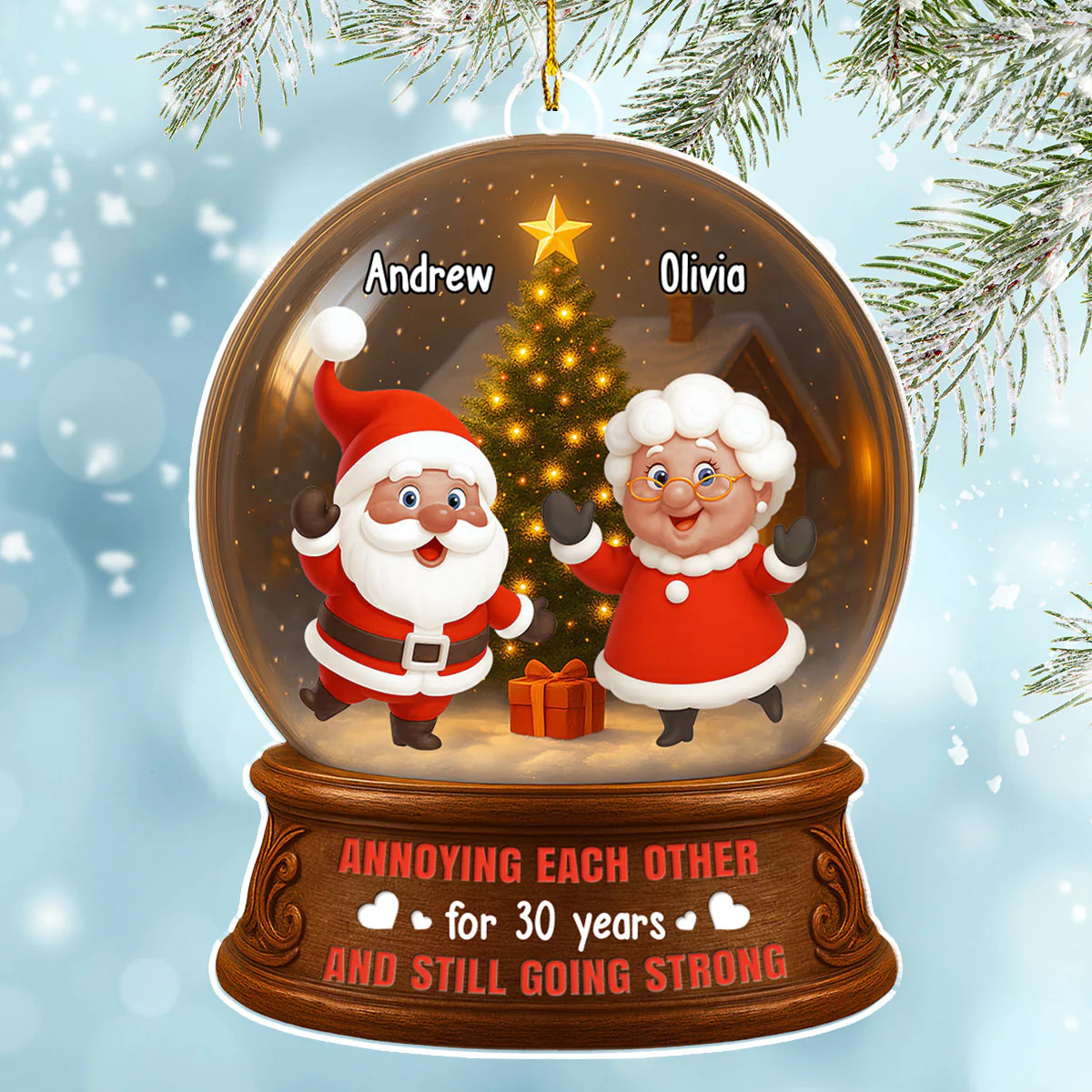 Christmas Is Coming To Town - Personalized Custom 3D Effect Acrylic Ornament - Image 4