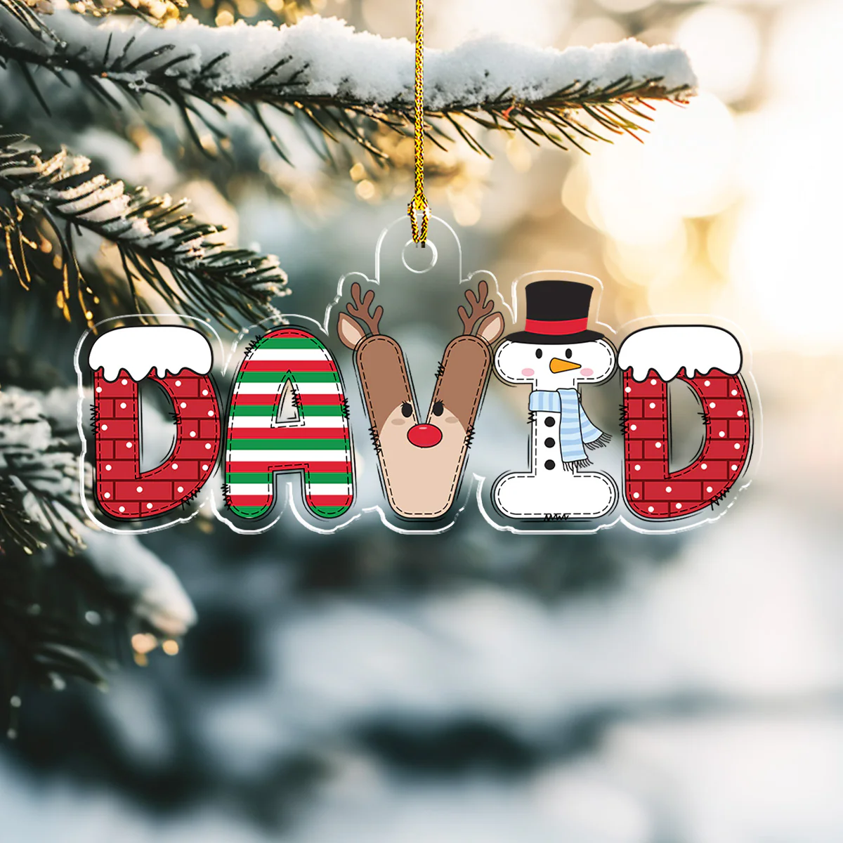 Christmas Letter - Personalized Custom Acrylic Ornament - Image 2