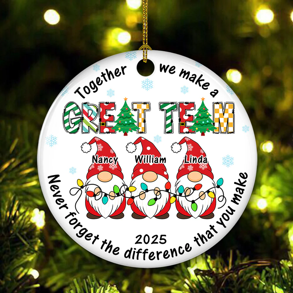 Christmas Light - Personalized Custom Ceramic Ornament - Image 2