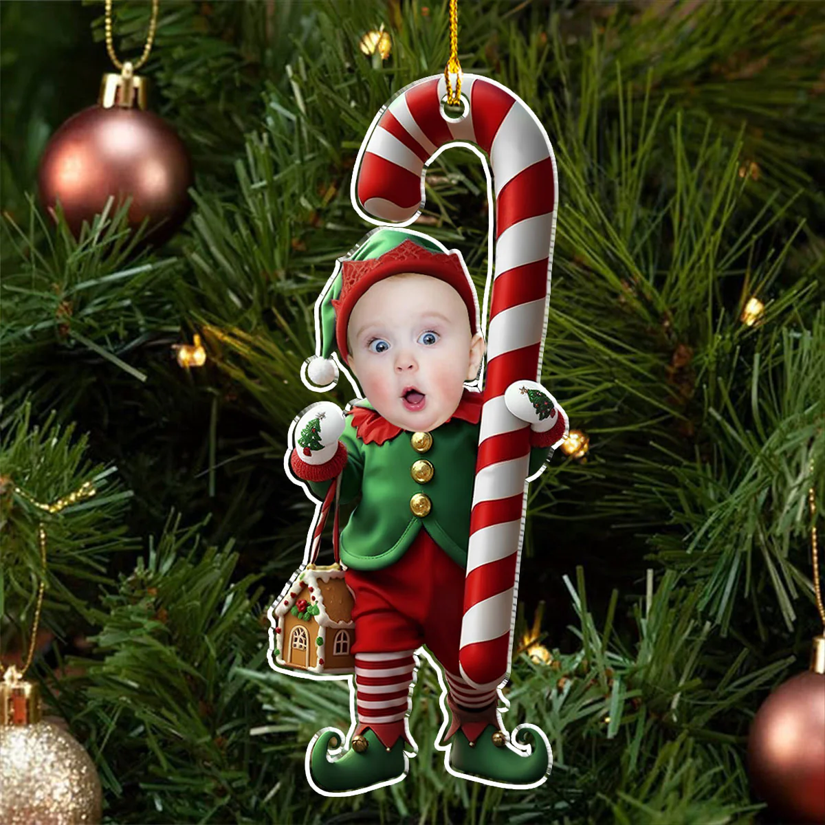 Christmas Snowbaby - Personalized Custom Acrylic Ornament - Image 3