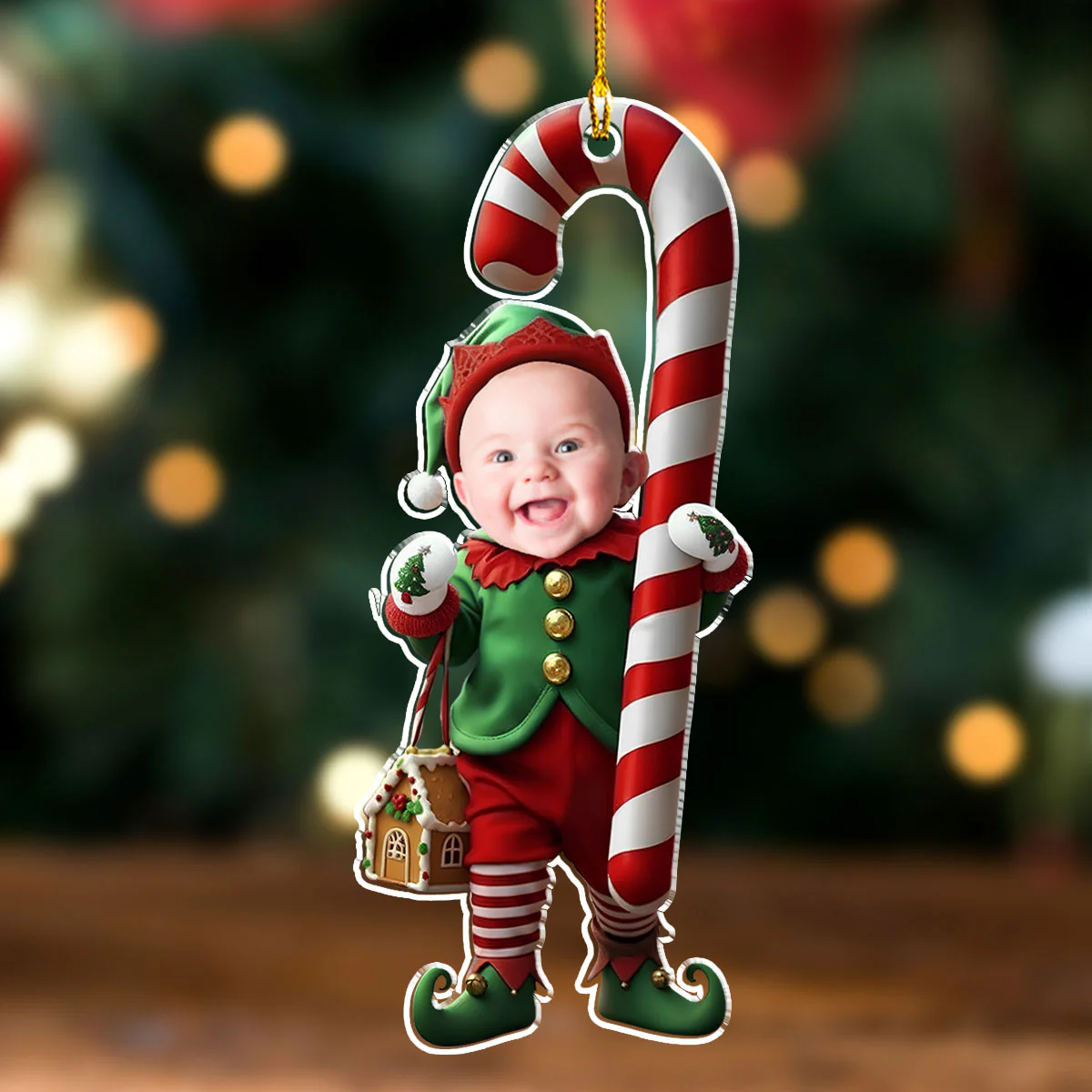 Christmas Snowbaby - Personalized Custom Acrylic Ornament - Image 4