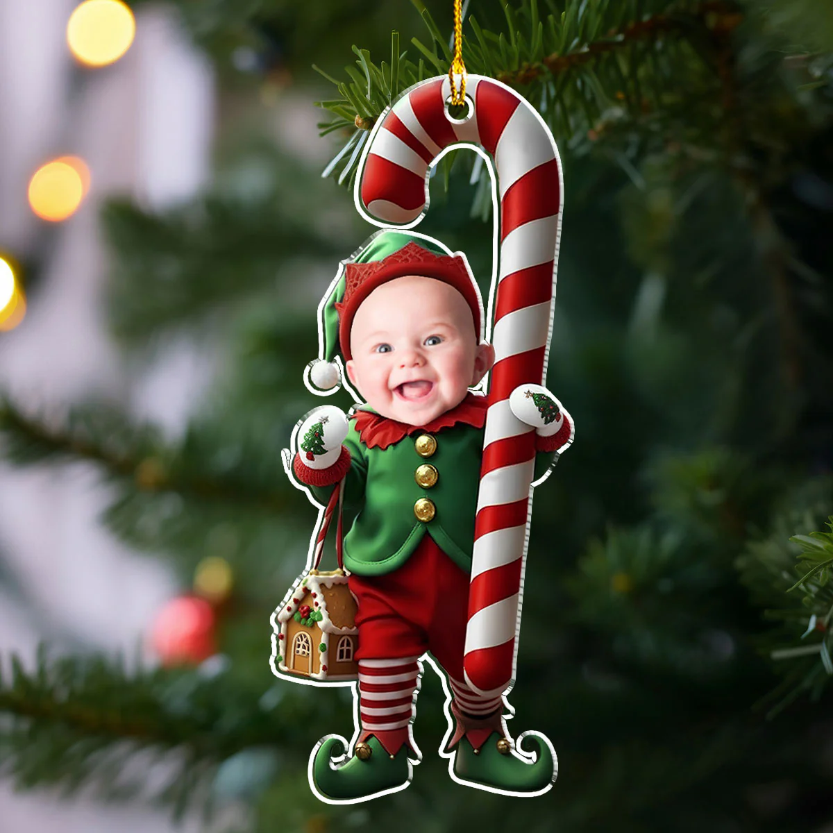 Christmas Snowbaby - Personalized Custom Acrylic Ornament - Image 5