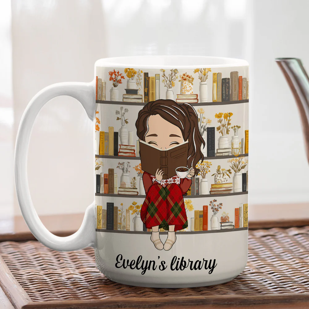 Christmas Starts In My Library - Personalized Custom Coffee Mug - Image 4