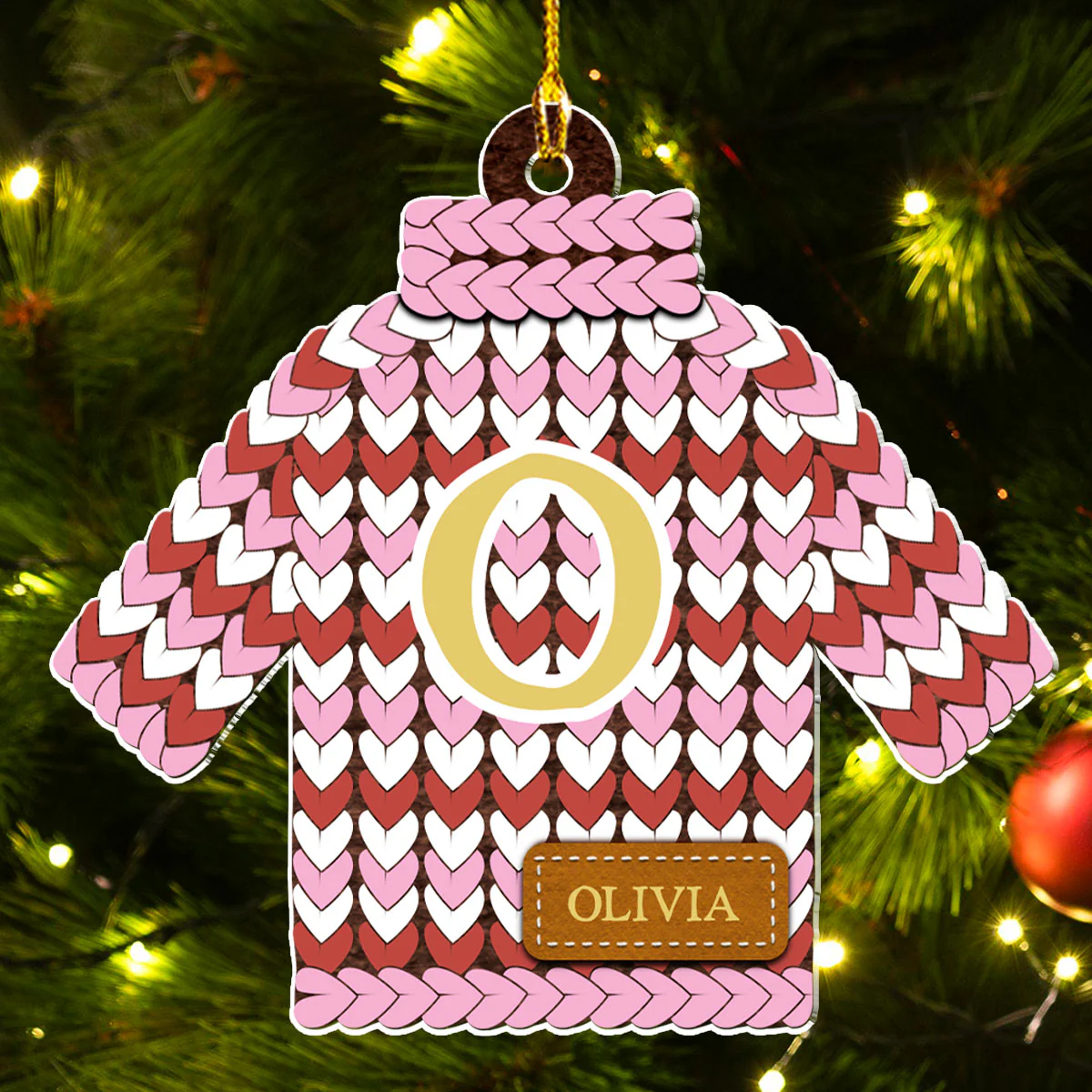 Christmas Sweater - Personalized Custom Acrylic Ornament - Image 2