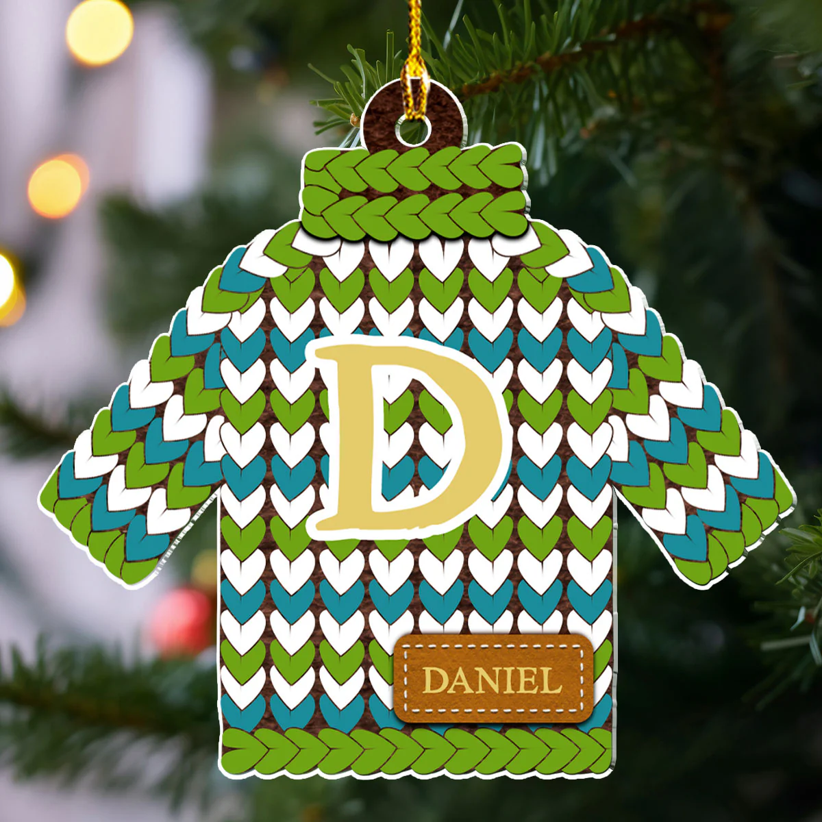 Christmas Sweater - Personalized Custom Acrylic Ornament - Image 4