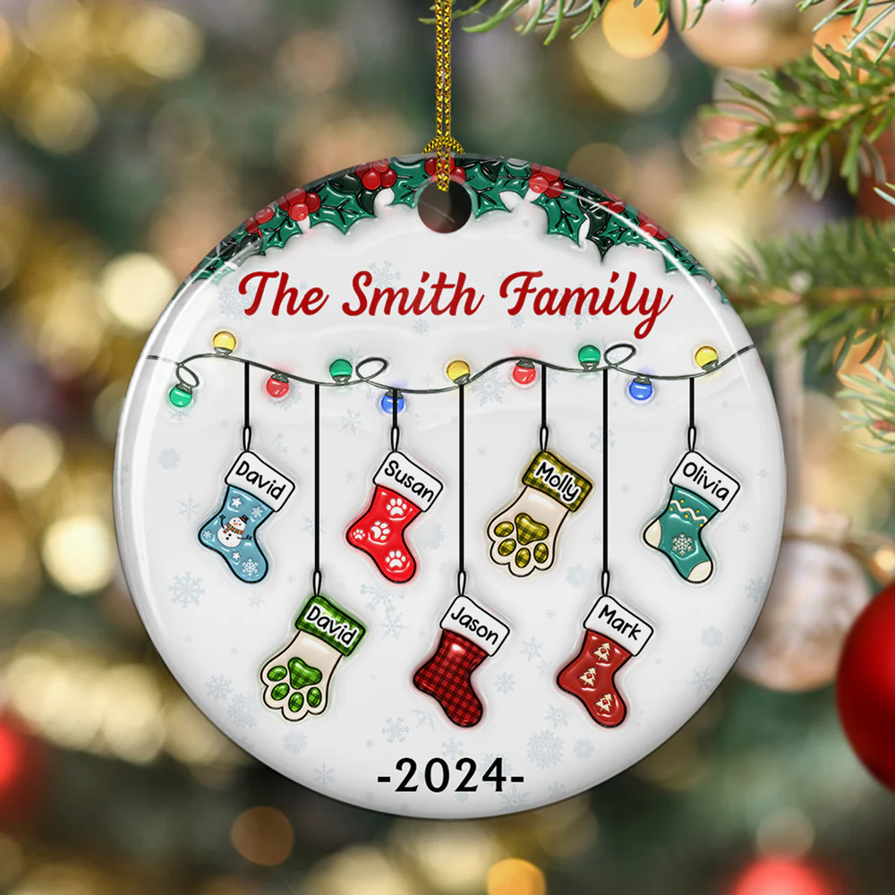 Christmas Together - Personalized Custom 3D Inflated Effect Ceramic Ornament