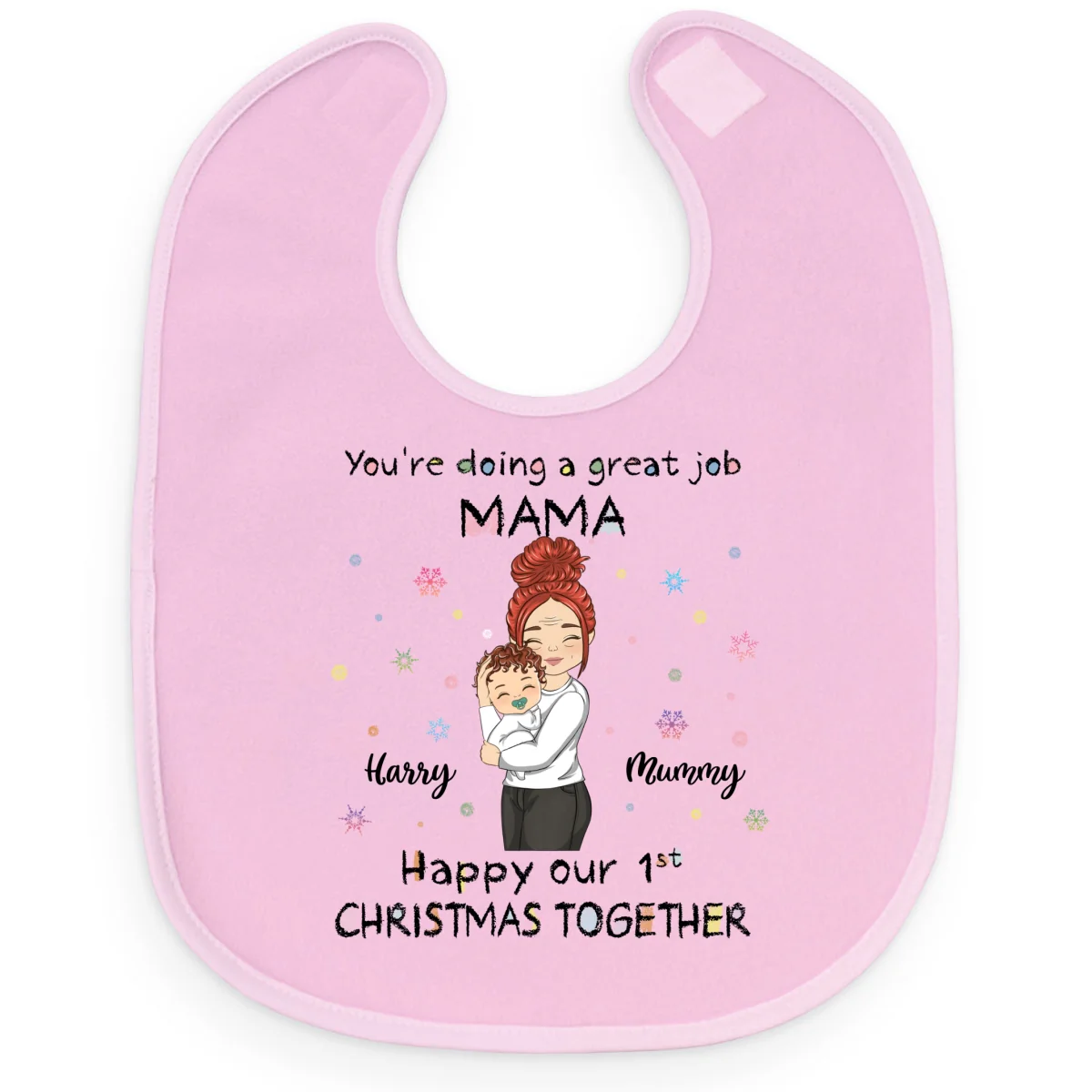 Christmas Together - Personalized Custom Baby Bib - Image 10