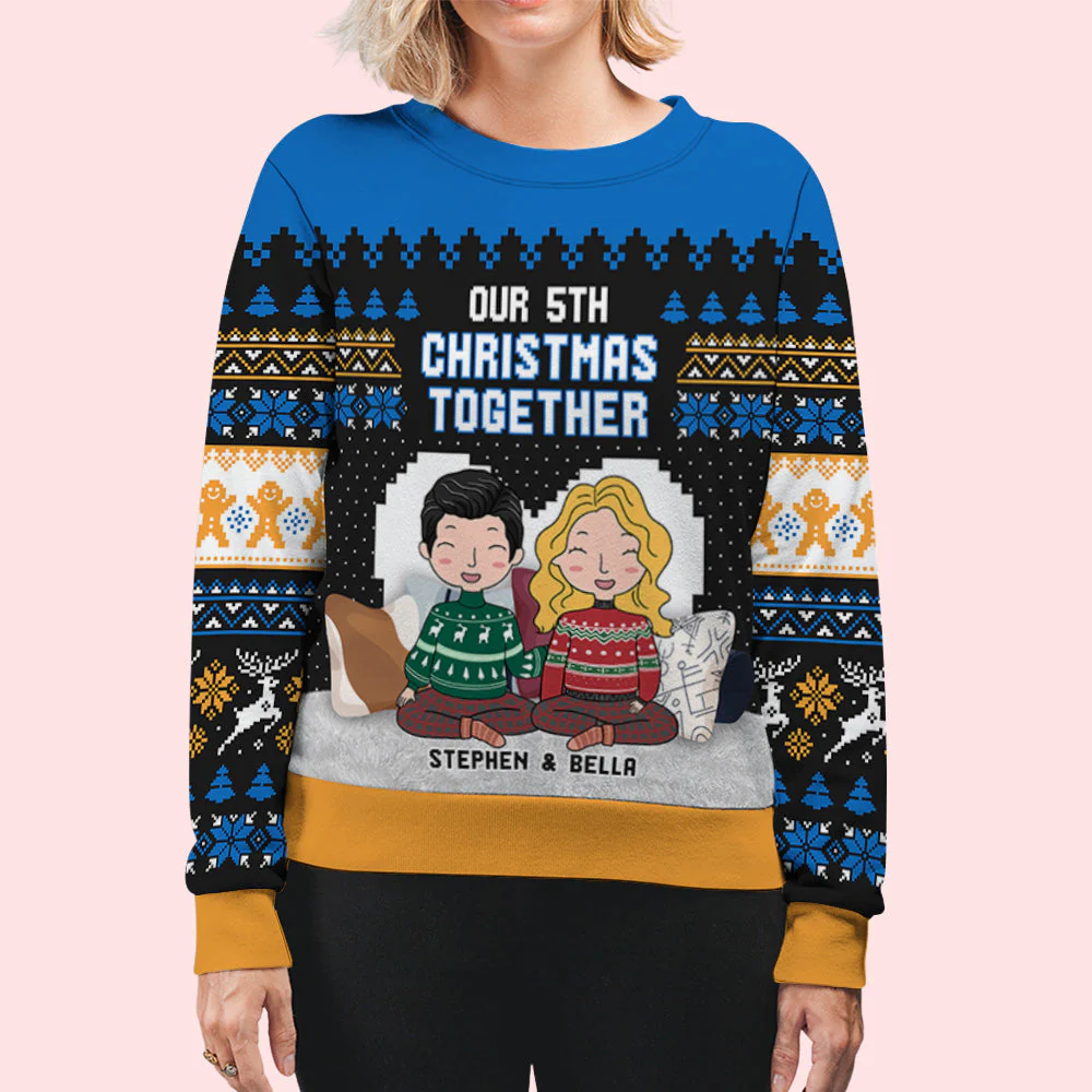 Christmas Together - Personalized Custom All-Over-Print Sweatshirt - Image 5