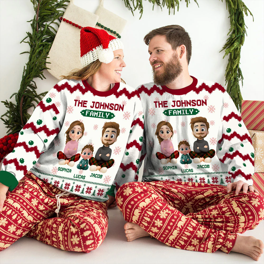 Christmas Tree Cake Family Together - Personalized Custom All-Over-Print Sweatshirt - Image 4