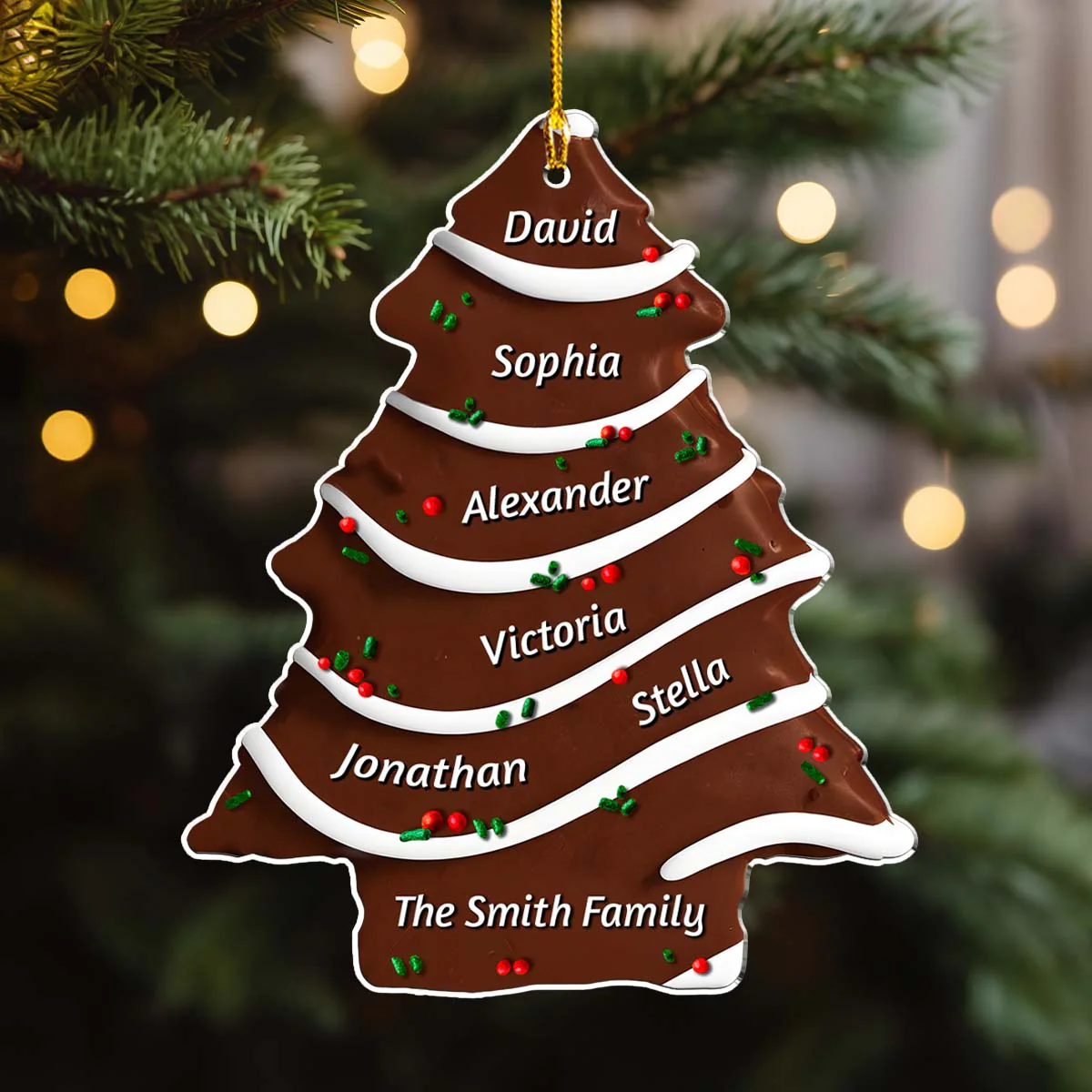 Christmas Tree Cake - Personalized Custom Acrylic Ornament - Gifts For Family, Friends, Coworkers - Image 2