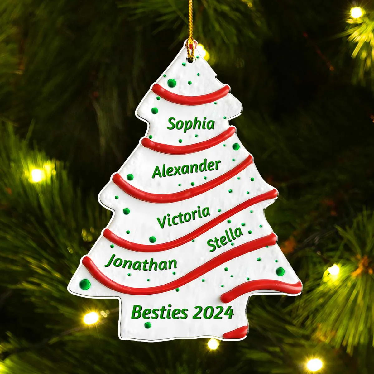 Christmas Tree Cake - Personalized Custom Acrylic Ornament - Gifts For Family, Friends, Coworkers - Image 3
