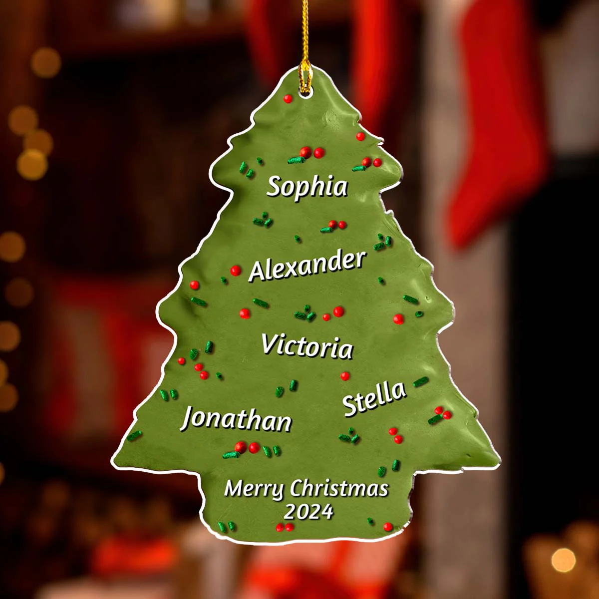 Christmas Tree Cake - Personalized Custom Acrylic Ornament - Gifts For Family, Friends, Coworkers - Image 4