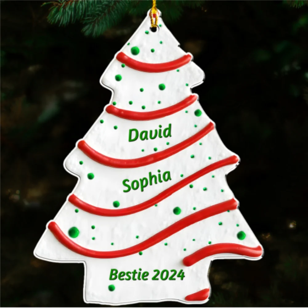 Christmas Tree Cake - Personalized Custom Acrylic Ornament - Gifts For Family, Friends, Coworkers - Image 6
