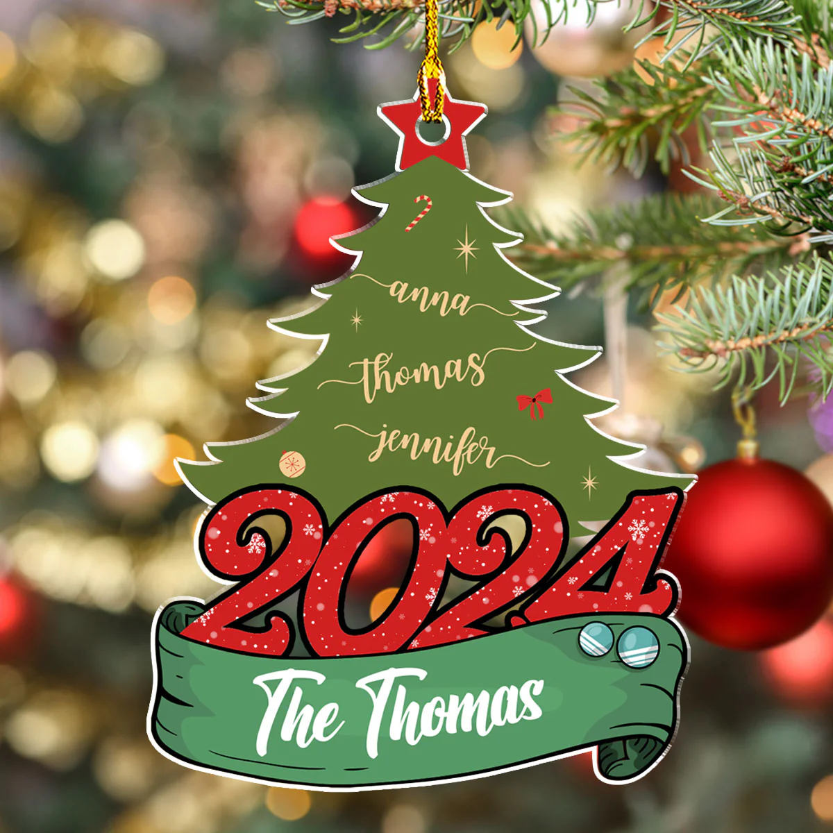 Christmas Tree - Personalized Custom Acrylic Ornament - Image 4