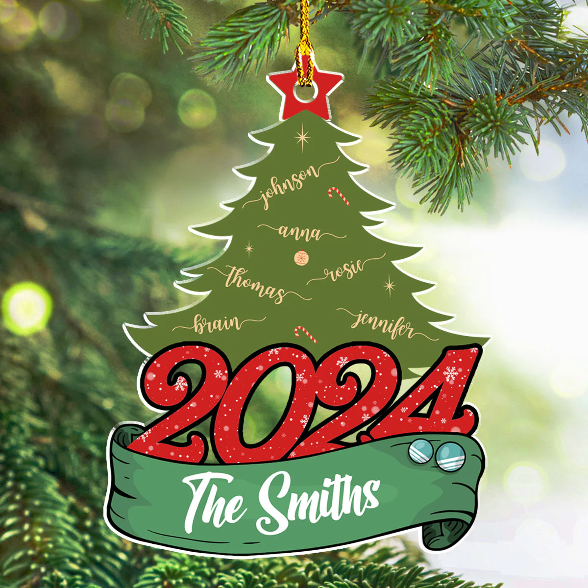 Christmas Tree - Personalized Custom Acrylic Ornament - Image 5