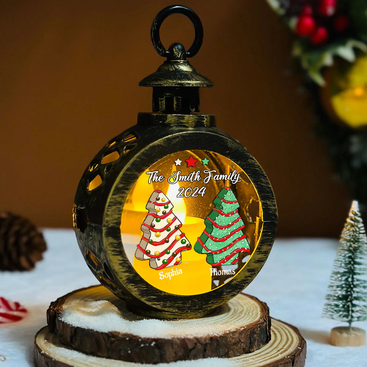 Christmas Tree - Personalized Custom Christmas Lantern - Image 5