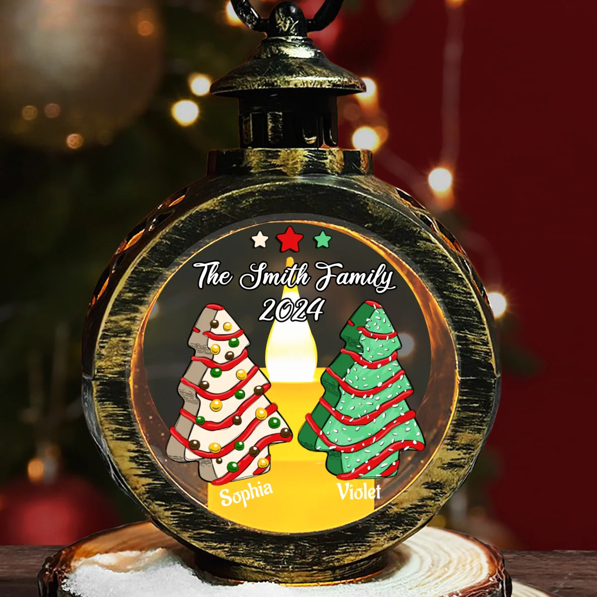 Christmas Tree - Personalized Custom Christmas Lantern - Image 6
