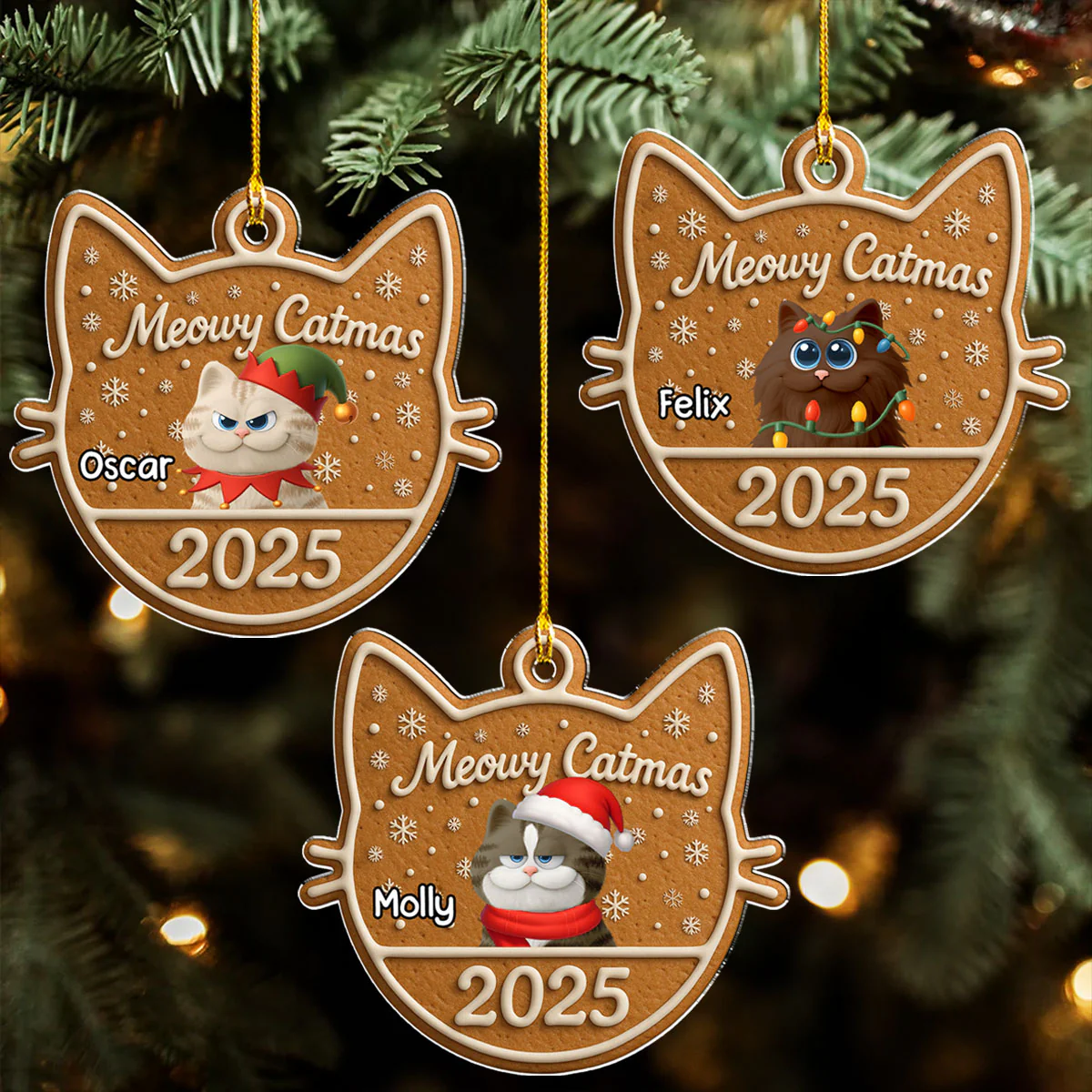 Chunky Catmas - Personalized Custom Acrylic Ornament - Image 5