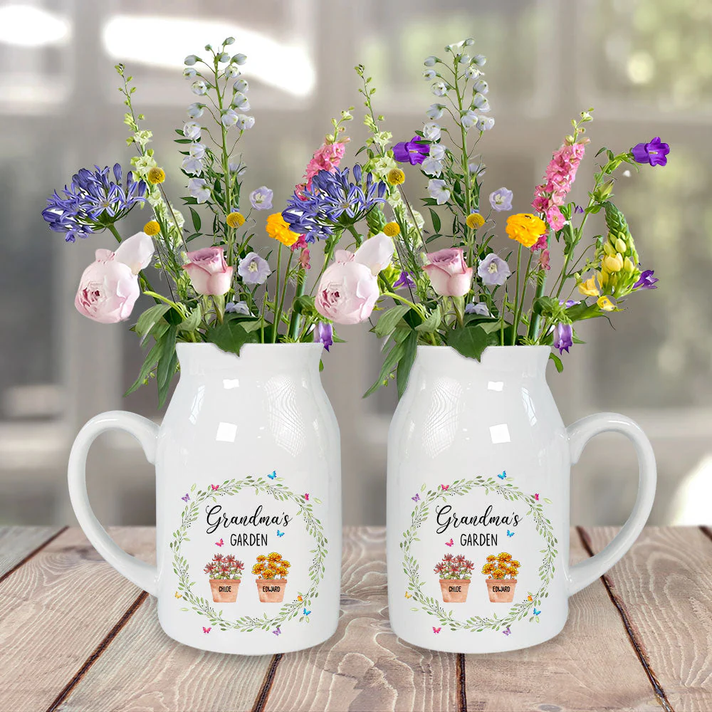 Circle Birth Month Flowers - Personalized Custom Home Decor Flower Vase - Image 2