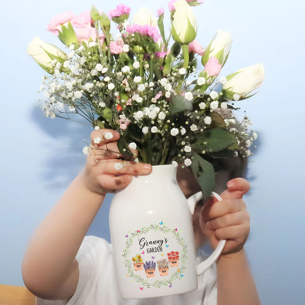 Circle Birth Month Flowers - Personalized Custom Home Decor Flower Vase - Image 3