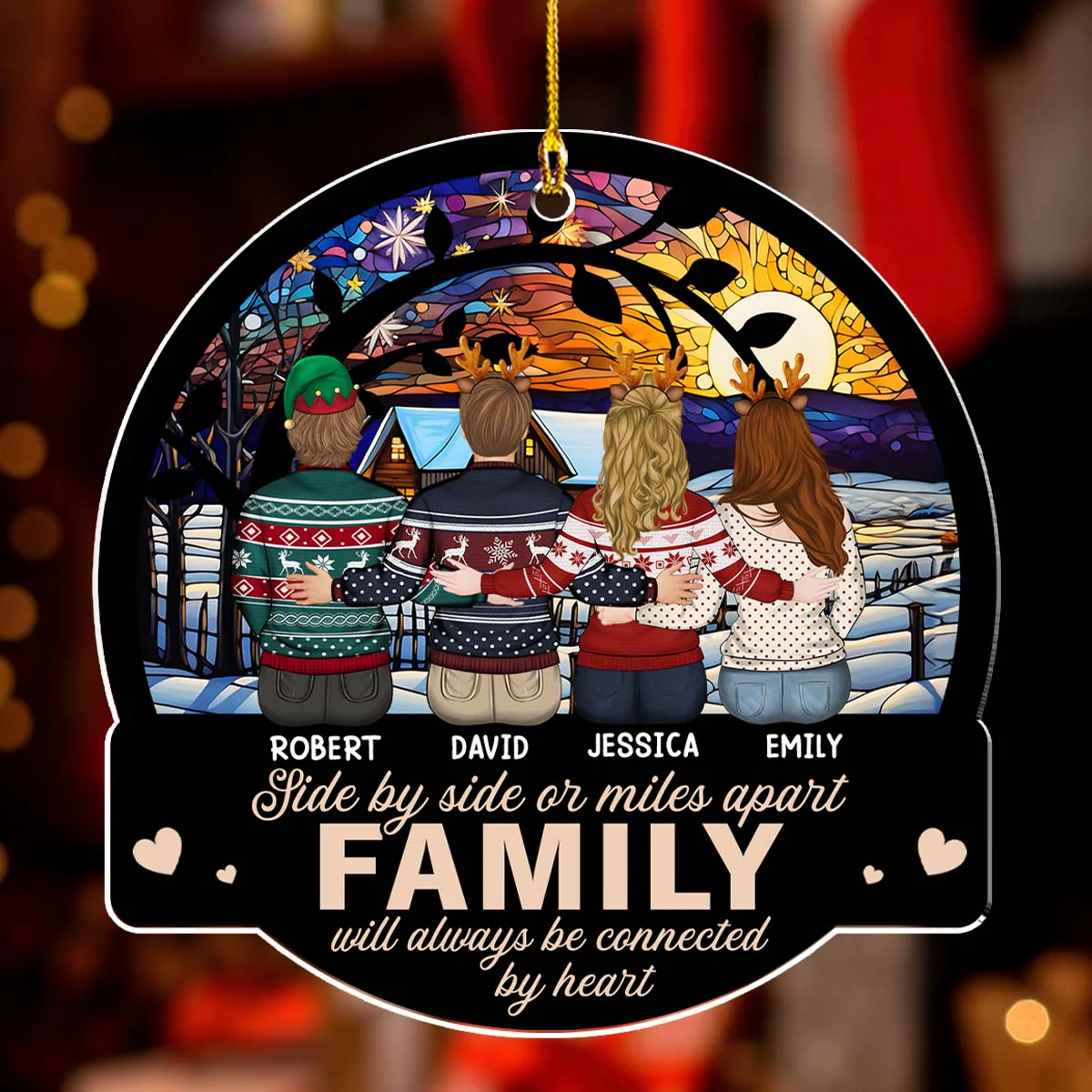 Circle Of Love - Personalized Custom Acrylic Ornament - Image 3