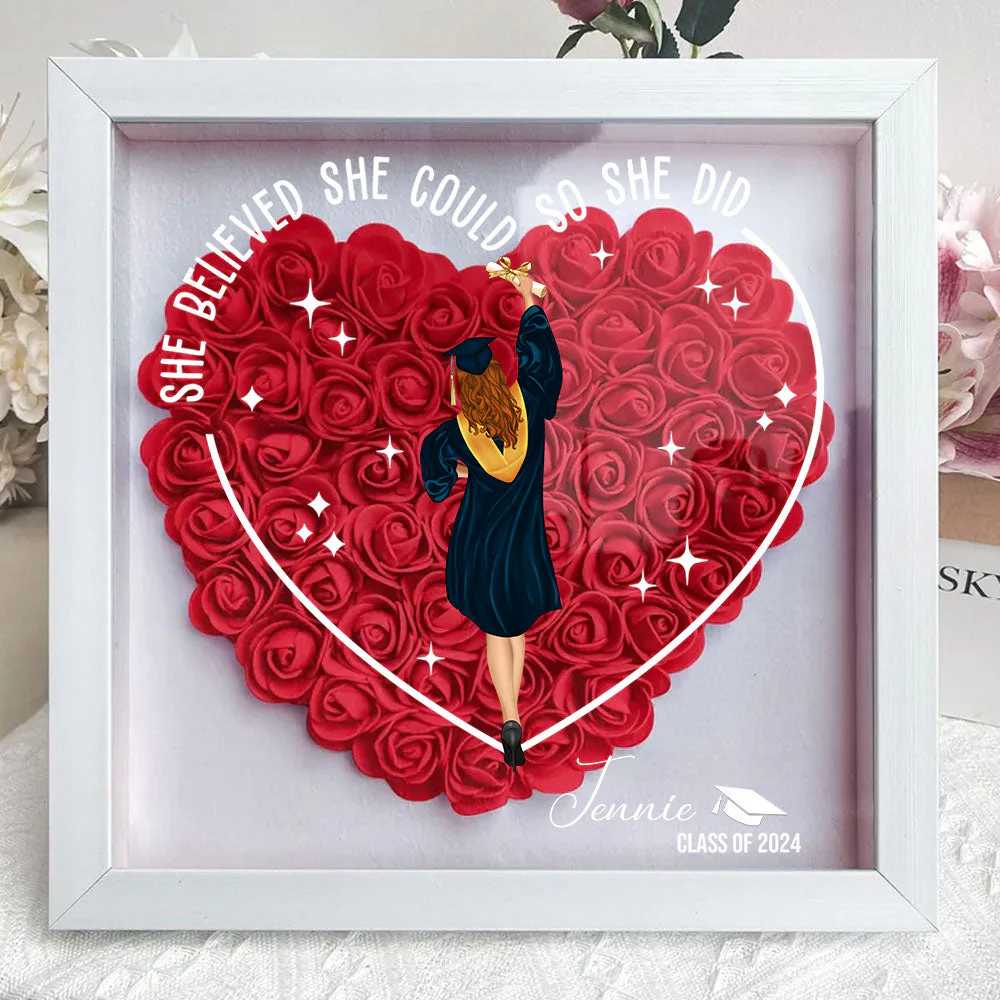 Class Of 2024 Graduation Gift - Personalized Custom Flower Shadow Box - Image 4