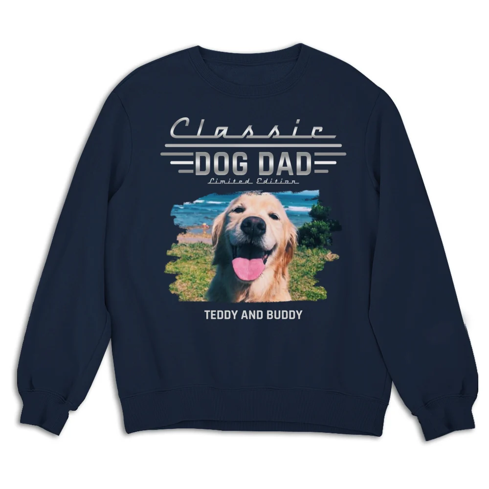 Classic Dog Dad Photo - Personalized Custom Shirt - Image 13