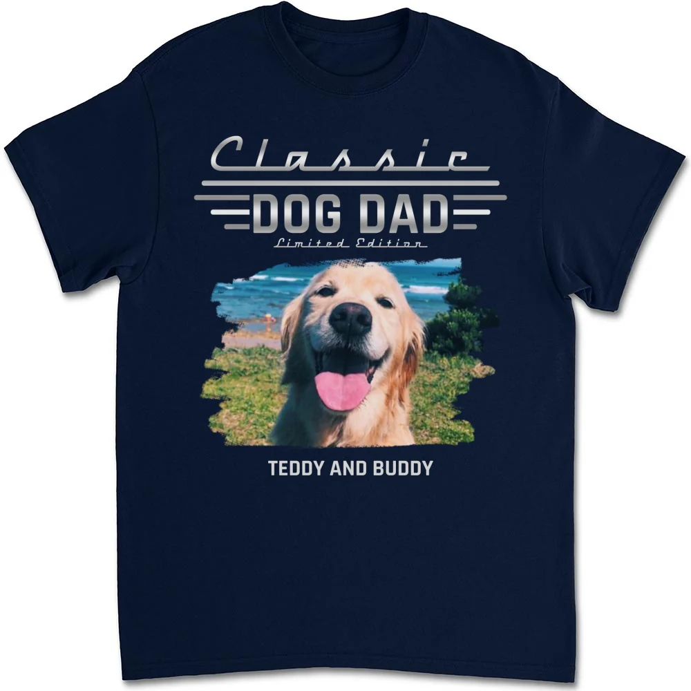 Classic Dog Dad Photo - Personalized Custom Shirt - Image 9