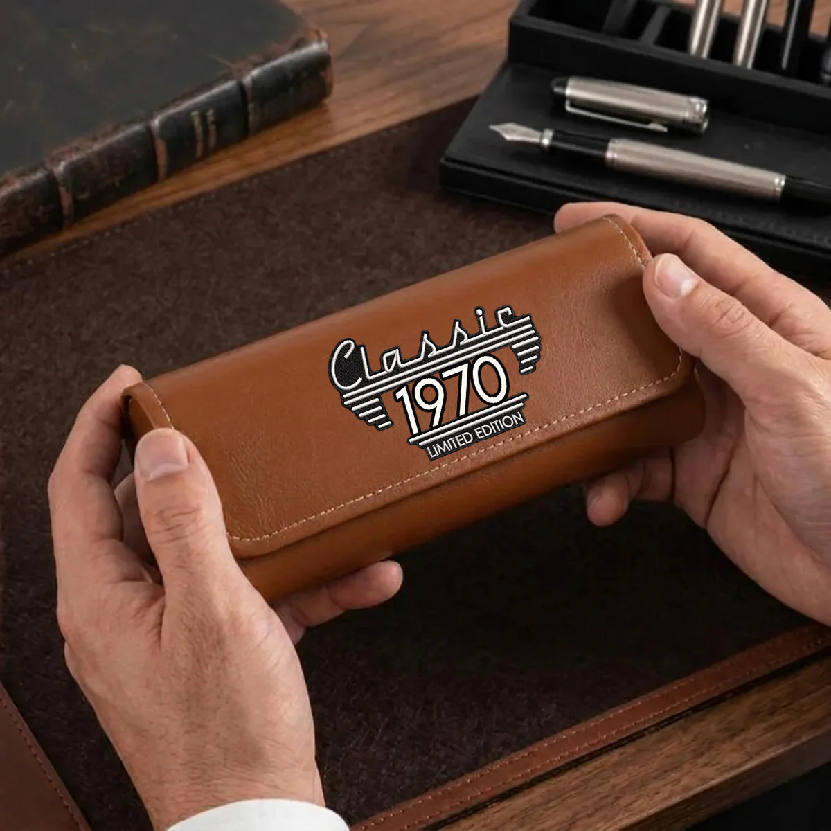 Classic Edition Dad - Personalized Custom Leather Eyeglass Case - Image 4