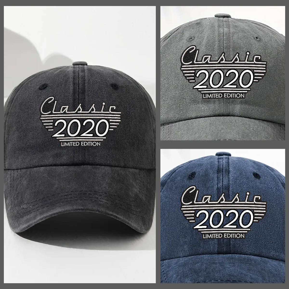 Classic Edition - Personalized Custom Vintage Washed Denim Cap - Image 3