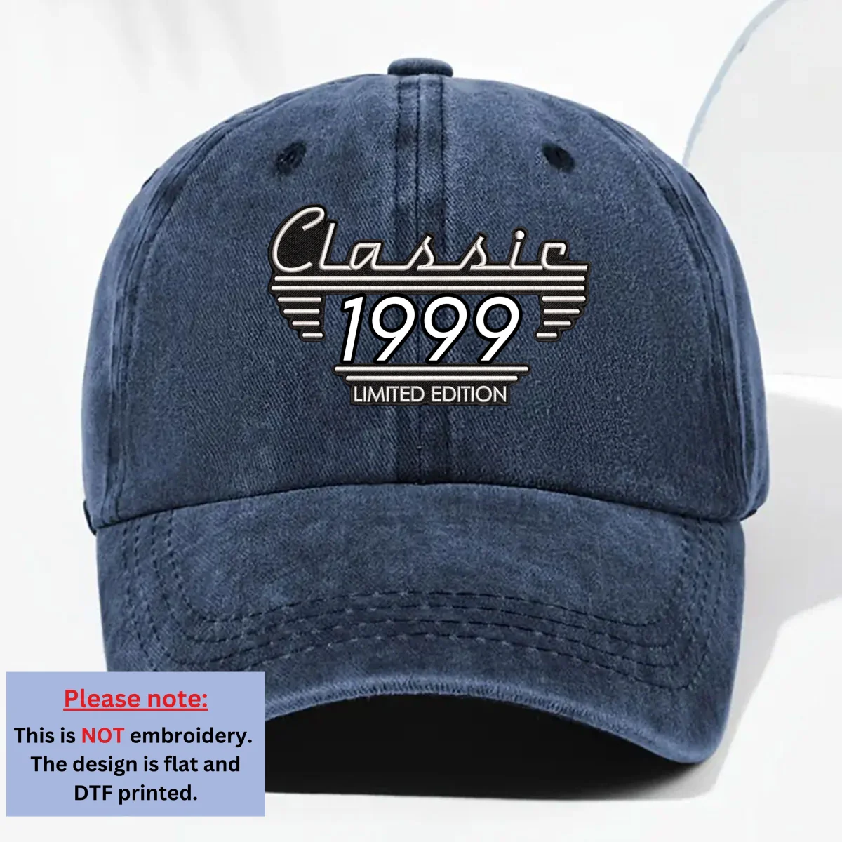 Classic Edition - Personalized Custom Vintage Washed Denim Cap - Image 8