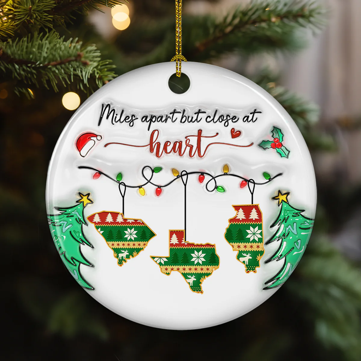 Close At Heart - Personalized Custom 3D Inflated Effect Ceramic Ornament - Image 3