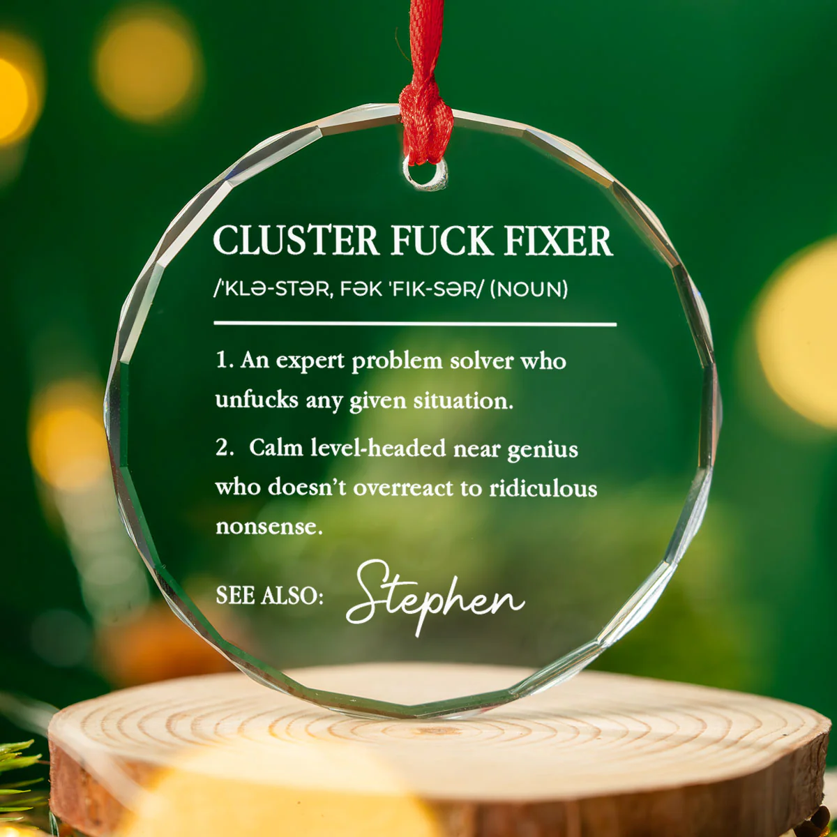 Cluster Fixer - Personalized Custom Glass Ornament - Image 3