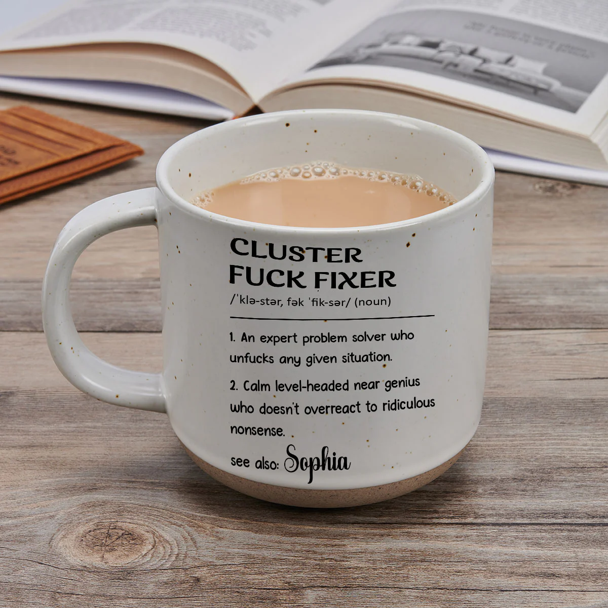 Cluster Fixer Problem Solver - Personalized Custom Pottery Mug - Image 2
