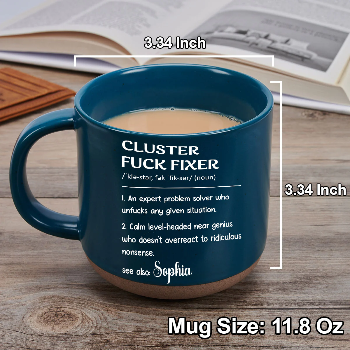 Cluster Fixer Problem Solver - Personalized Custom Pottery Mug - Image 4