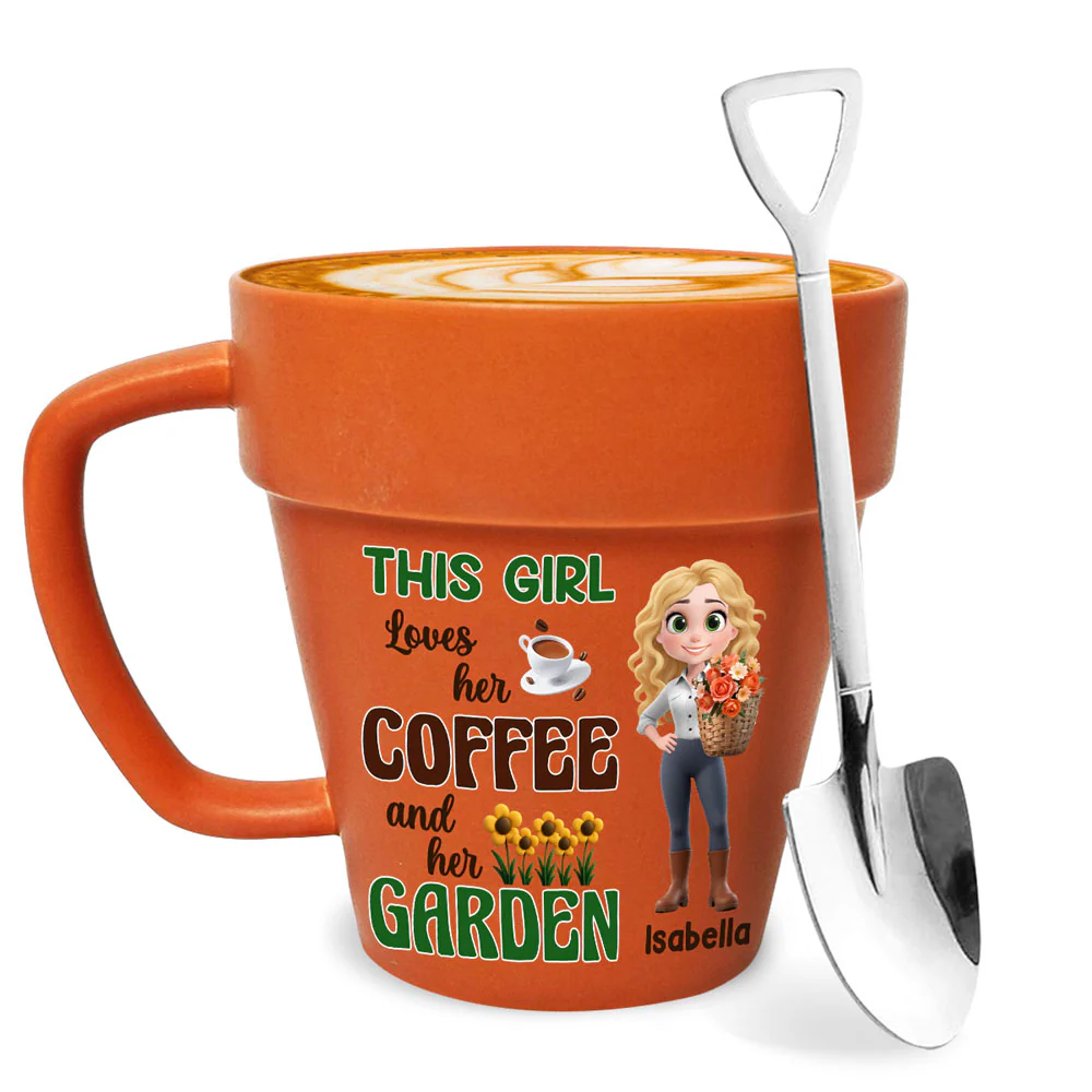 Coffee And Garden Lover - Personalized Custom Plant Pot Mug