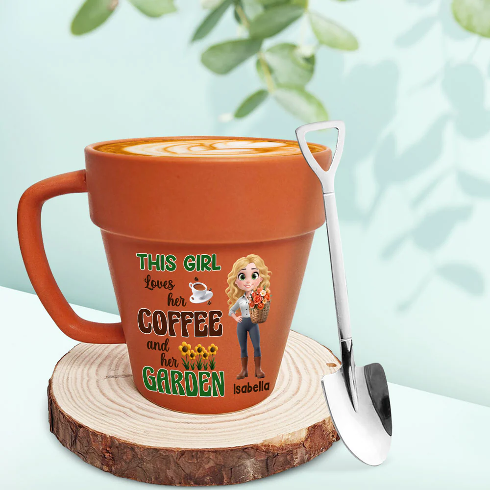 Coffee And Garden Lover - Personalized Custom Plant Pot Mug - Image 2