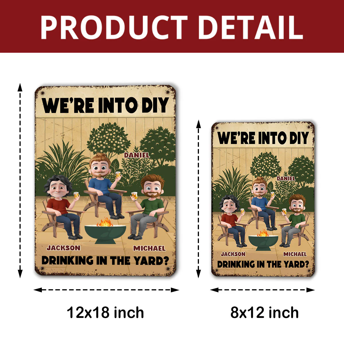 Cold Drinks Hard Work Reward - Personalized Custom Metal Sign - Image 5
